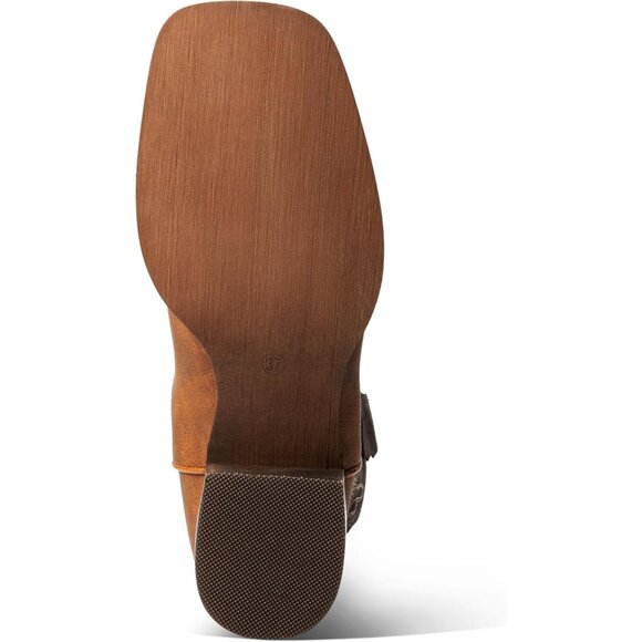 DPTIQRW Womens Brown Fashion Western Cowboy Boots Square Toe Wide Cowgirl - Picture 5 of 7